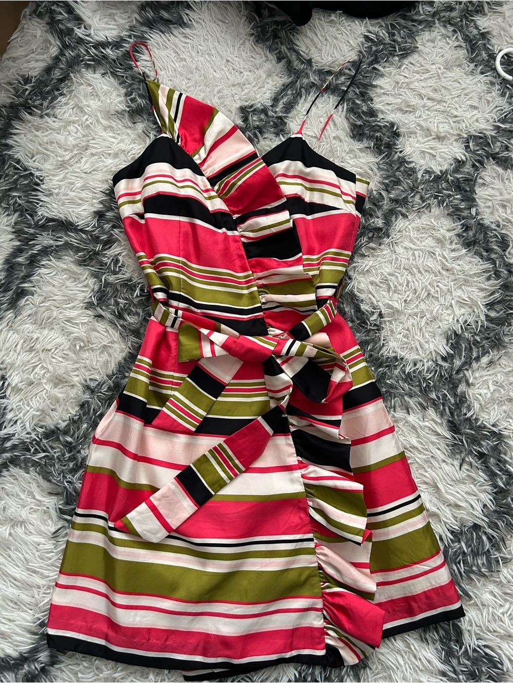 Milly Harbor Stripe Silk Ruffle Dress - Picture 3 of 8